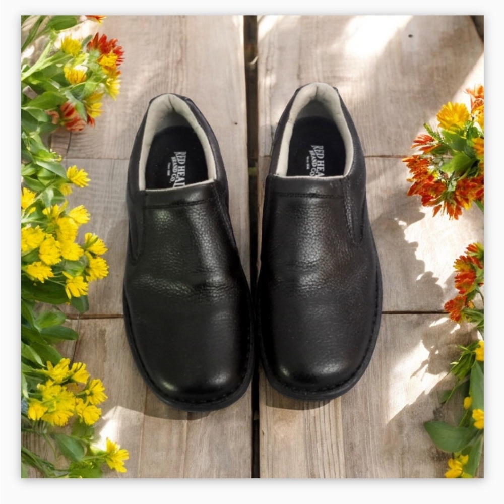 RedHead Marston Slip-On Shoe-Genuine Leather-NWOT-Black-Sz 8.5-Comfort Tech​